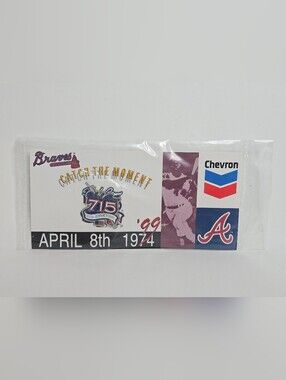 1999 Chevron Atlanta Braves Hank Aaron 25th Anniv. 715 HR Commemorative Pin New
